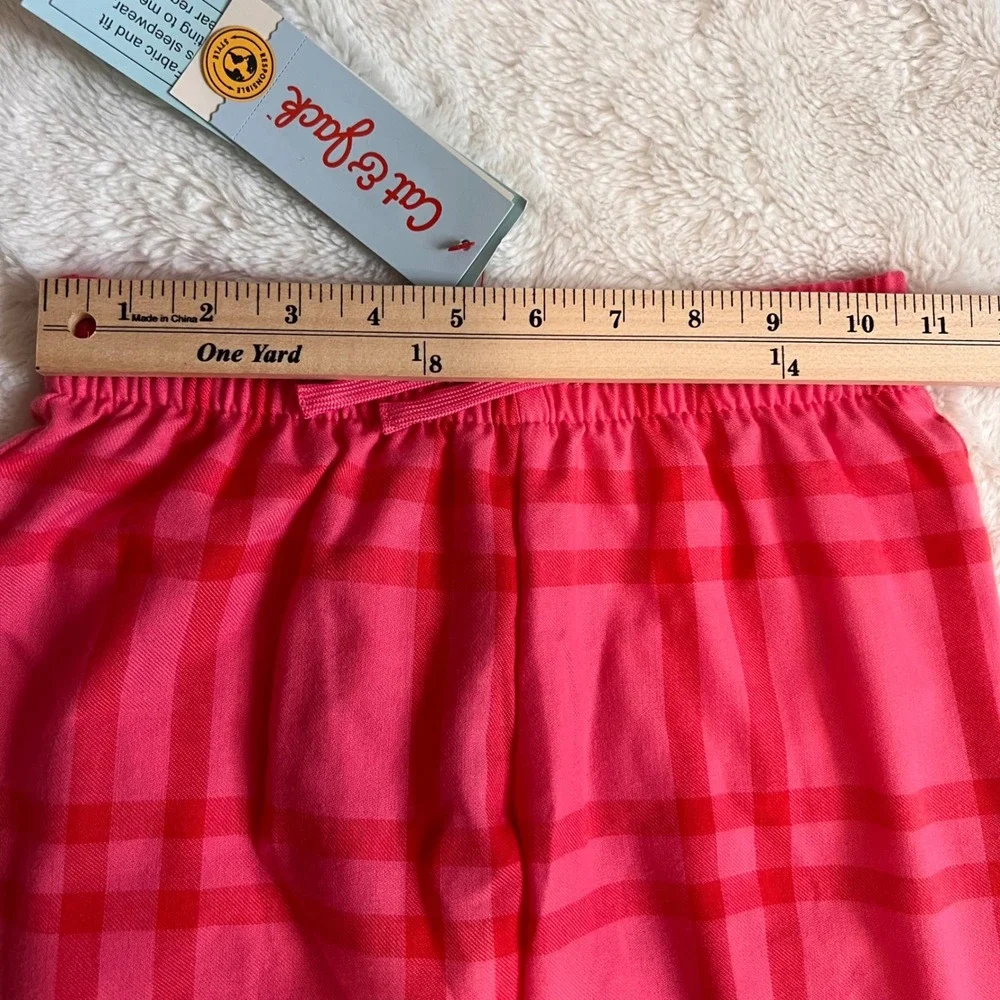 Cat Jack‎ Kids Girls Pink Red Plaid Sleepwear Pajama Pants Size S 6/6X NWT